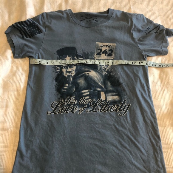Grunt Style Gray Blue Patriotic Graphic T-shirt - Picture 6 of 8